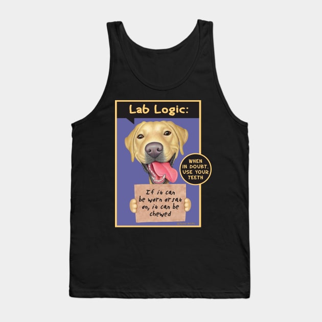 Cute labrador retriever dog with Yellow Labrador Holding Sign tee Tank Top by Danny Gordon Art